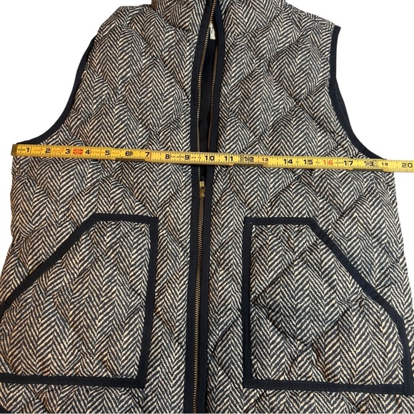 J.Crew Herringbone Quilted Down Filled Cozy Hiking Preppy Full Zip Puffer Vest - Picture 6 of 13